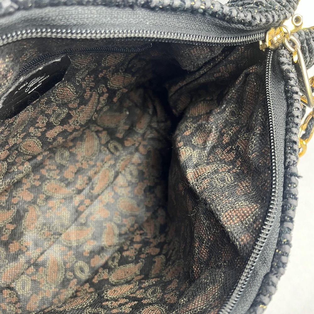 Linea Pollini Black Woven Bag with Gold Chain from Italy - Picture 9 of 9